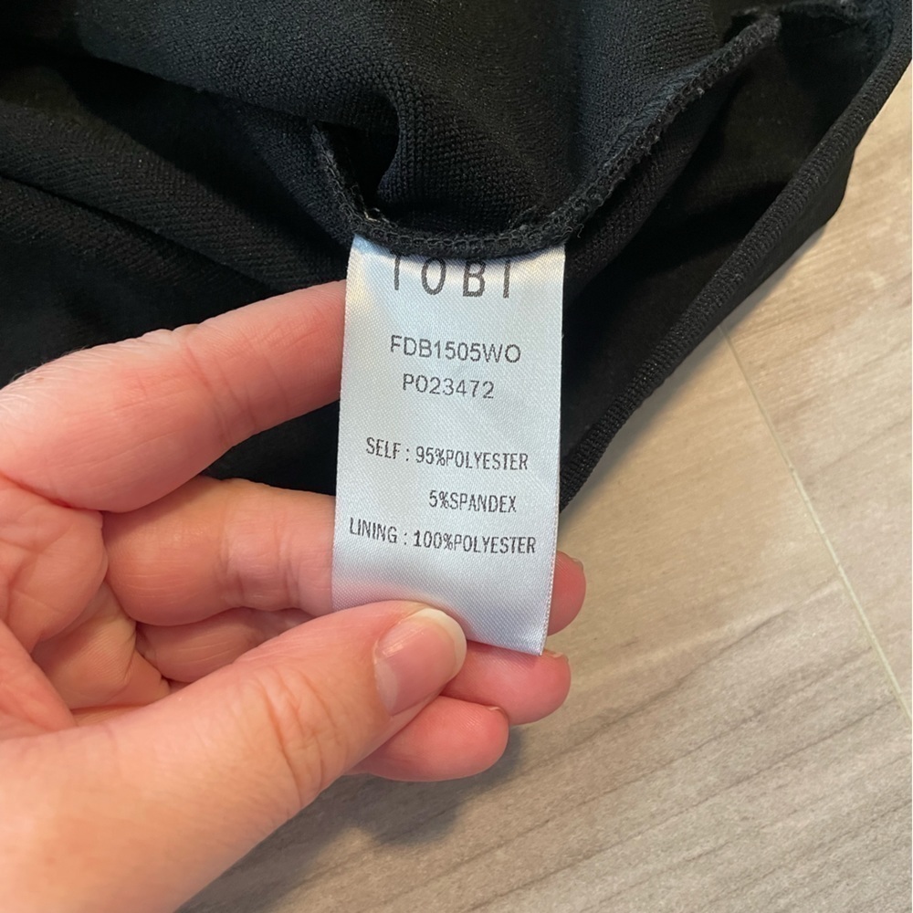 TOBI Black Bodycon Style Mini Skirt With Crisscross Cut Out Detail- Size Small - Picture 11 of 11